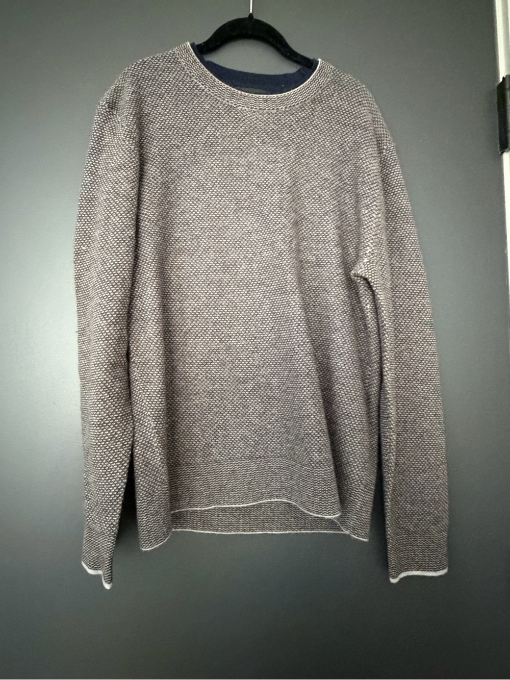 Bloomingdale's Men's Textured Gray-Brown Crewneck Sweater